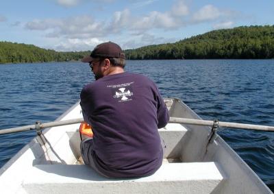 Don manning the oars