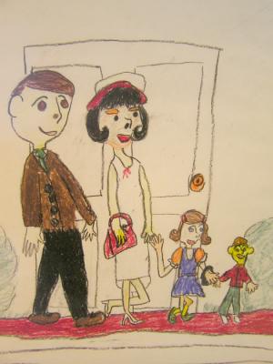 Childs drawing of the Kennedys
