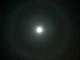 High clouds moving in prior to the predicted peak of the 2002 Leonids caused a halo around the moon