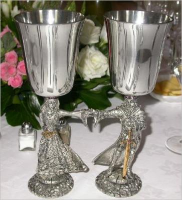 Wedding Goblets: Queen Guinevere & King Arthur
