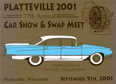 2001 Car Show dash plaque