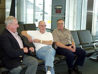 Don, Bob & Gordy Searl at Phila Airport heading for Europe and the 14 Day Matterhorn Tour of Normandy & Beyond