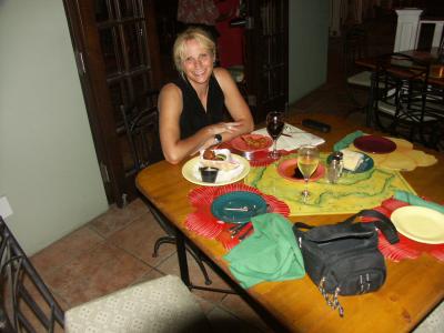 galina with great conch fritters at mango reef restaurant