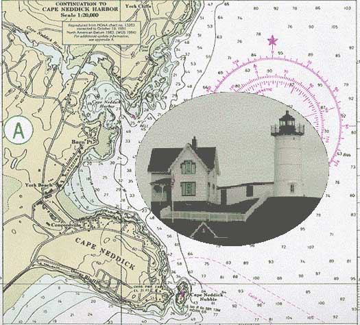 Cape Neddick Light with Map