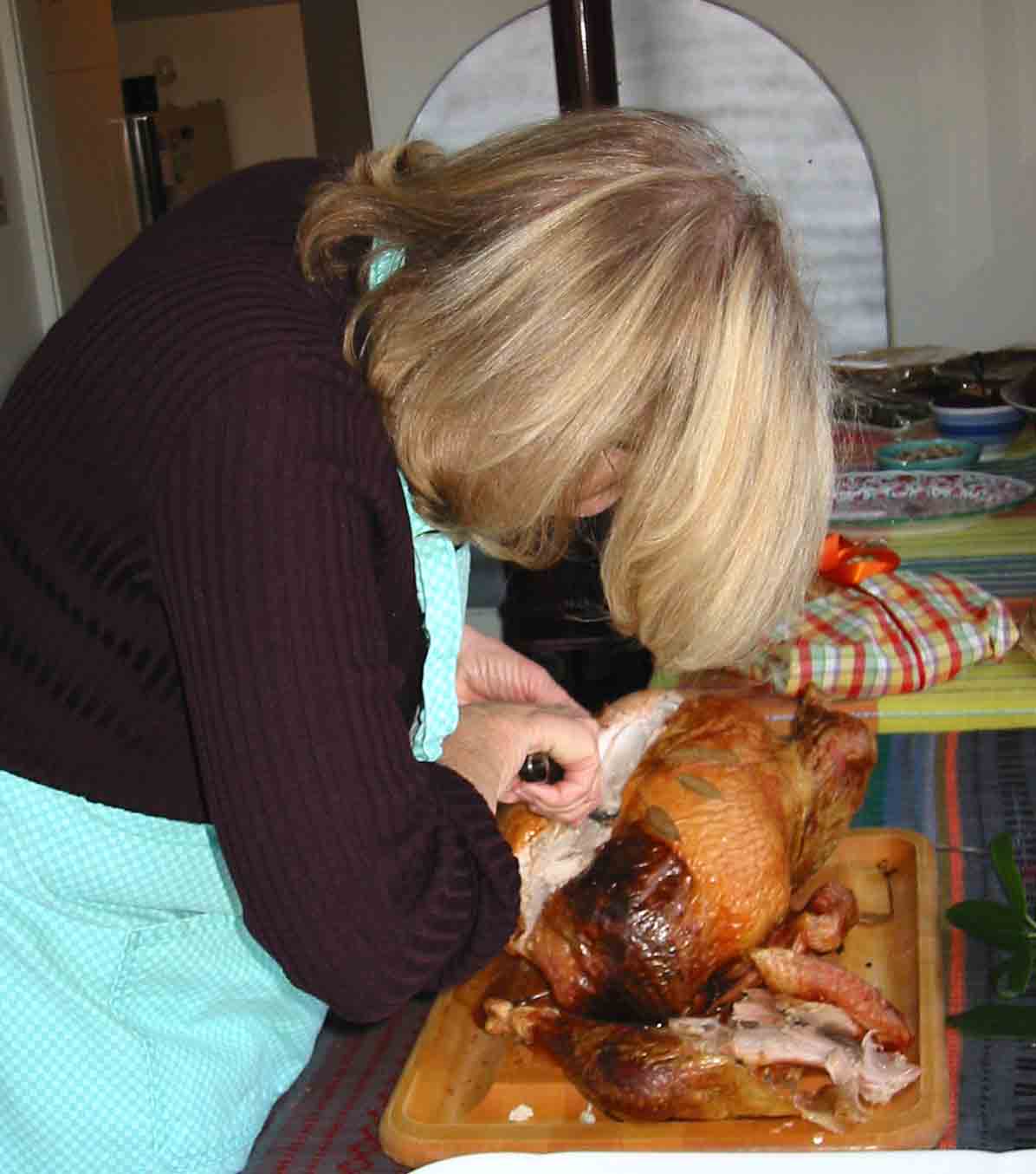 Mrs. Goldberg slicing the bird #2