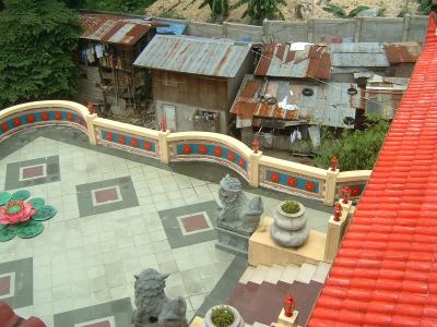 Chinese Spiritual Temple - Overlooking Slums