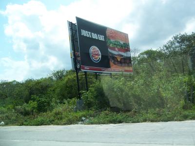 Billboard just outside of Cancun. It's hard to feel like you're in Mexico when the billboards are all in English.