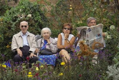 Family in the Park, Bakewell, Derbyshire, UK