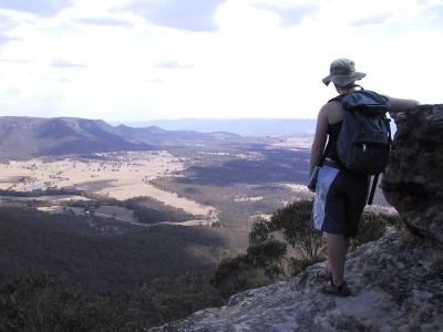 Claire at the lookout at Corroboree