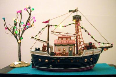 A Christmas Sailboat and Tree (actually, not part of the creche but new this year)