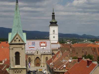 There is an old tower, built to lob bombs at invading Turks, and this is the view of St.Marks from its top