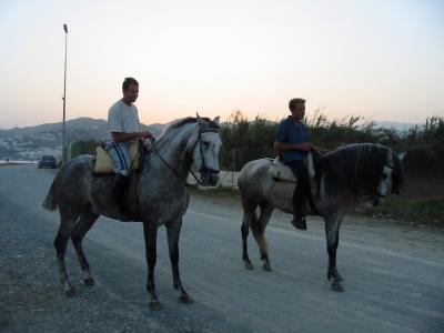 Riders, dusk in Nerja