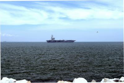 USS Ronald Reagan CVN76 leaving NOB for San Diego, CA
