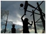 Playing basketball in Kitaotao, Bukidnon