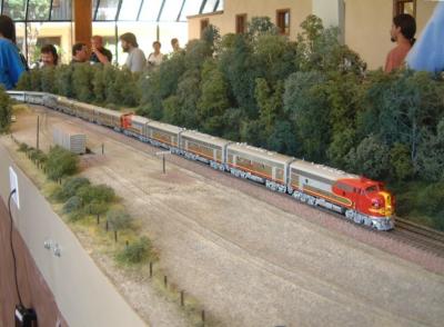 Classic Streamliner trains such as this Santa Fe El Capitan are also featured.