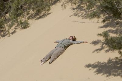 Relaxing on a sand dune