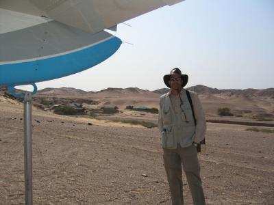 Just landed at Skeleton Coast (camp in the background)