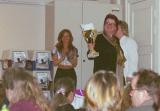 Camilla so happy with the Big Trophy , Sputnik won as Cat of the year 2003 kat.lll