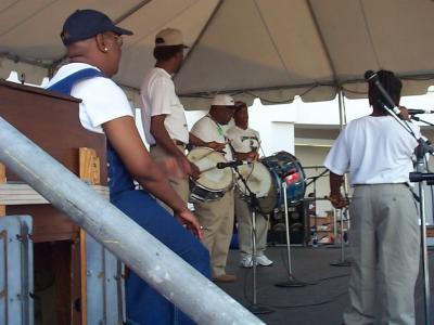 Otha Turner's fife and drum band at jazz fest 2003. Real North Missisippi hill country music.