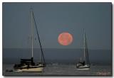 2 Sailboats at Moonset/Sunrise