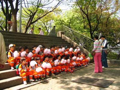 Korean kids on a school trip