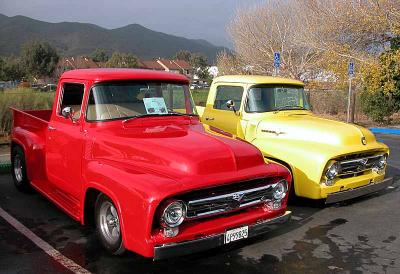 2 Ford pickups (1956 F-100s)