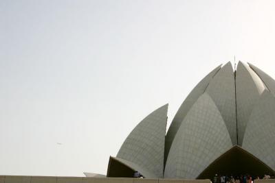 As the plane flies, Bahai Temple, Delhi