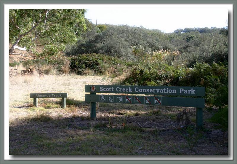 Scott Creek Conservation Park sign.