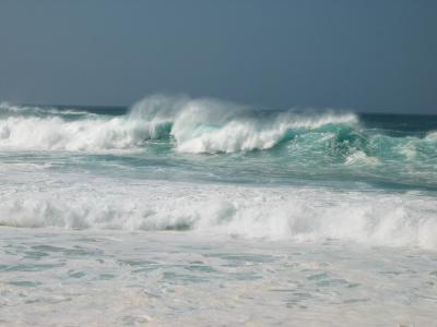 Waves breaking on the north shore of Oahu