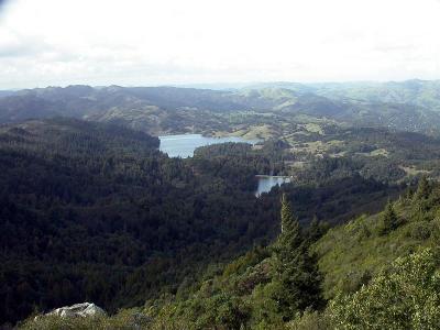 View of Bon Tempe Lake and Lagunitas Lake