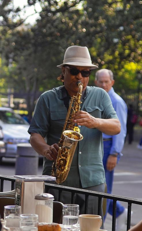 Jazz Sax at Cafe du Monde, New Orleans