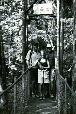 Jerry, D&M on a suspension bridge