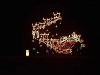 Cars drive the three mile route lined with over 1,000,000 lights.
