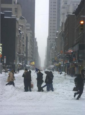 Trudging through the snow - Midtown