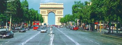 Arc de Triomphe and Champ-Elysees. Part of the Champ-Elysees was built in the early 1600's.