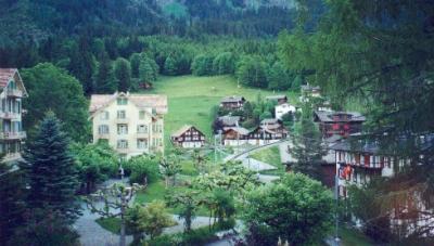 View of Wengen from our hotel room balcony.