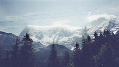 View of the Alps from our hotel room balcony
