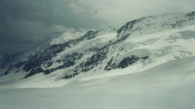 Alps from the top of Jungfrau. Lucked out with the weather - clear views. Snowstorm quickly obliterated our view on one side.