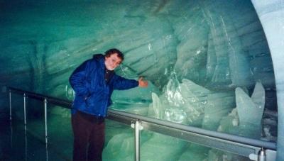 Richard at the Ice Palace. In the caverns, we literally were surrounded by ice on all sides, including above and below us.