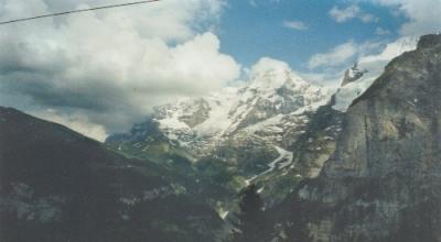 The Alps as seen from the trail - from Murren to Grutschalp.