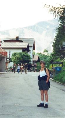 Judy in Murren - Alps are in the background (2)