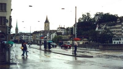 Street next to the Limmat River on the Right (east) Bank of Zurich. (1)