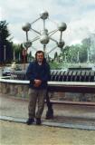Richard at the Atomium in Bruparck. The Atomium represents an iron molecule magnified 165 billion times.