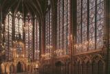 St. Chapelle Church interior: 15  huge stained glass panels  with more than 1,100 different scenes from Christian bible.