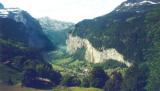 Valley of the Alps and the Lauterbrunnen vally from our hotel room balcony