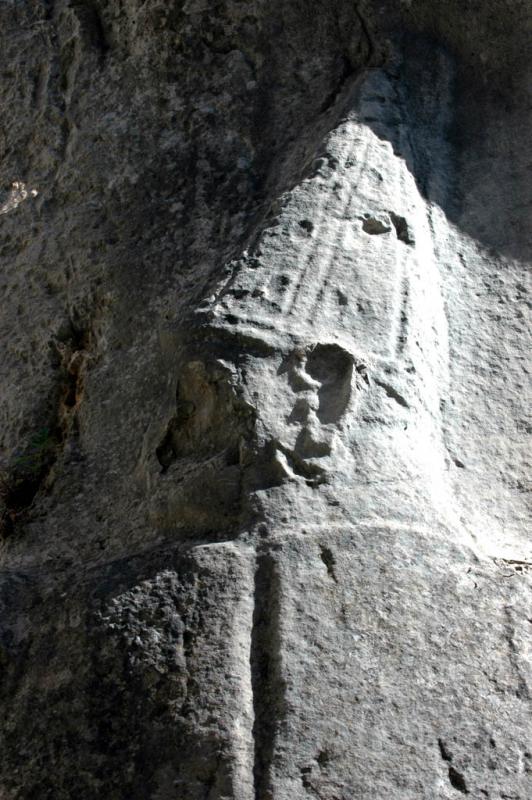 Yazilikaya head sword god
