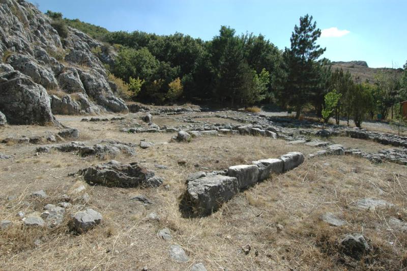 Yazilikaya buildings in front