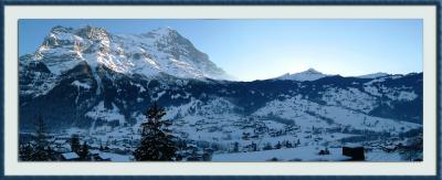 End of Day - Schreckhorn 4078m & Eiger 3970m