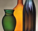 emerald, amber orange, blue-violet