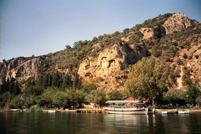 Kaunos rock tombs from boat